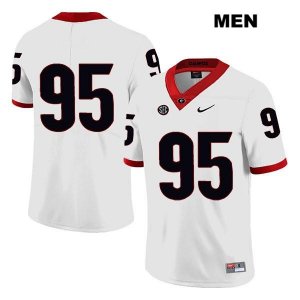 Men's Georgia Bulldogs NCAA #95 Noah Chumley Nike Stitched White Legend Authentic No Name College Football Jersey BYQ5854JR